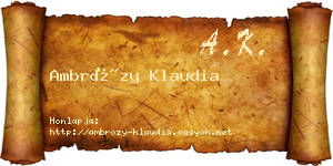 Ambrózy Klaudia névjegykártya