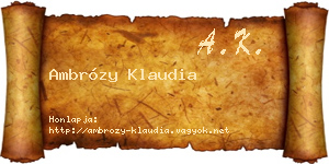 Ambrózy Klaudia névjegykártya