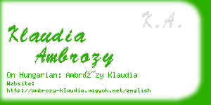 klaudia ambrozy business card